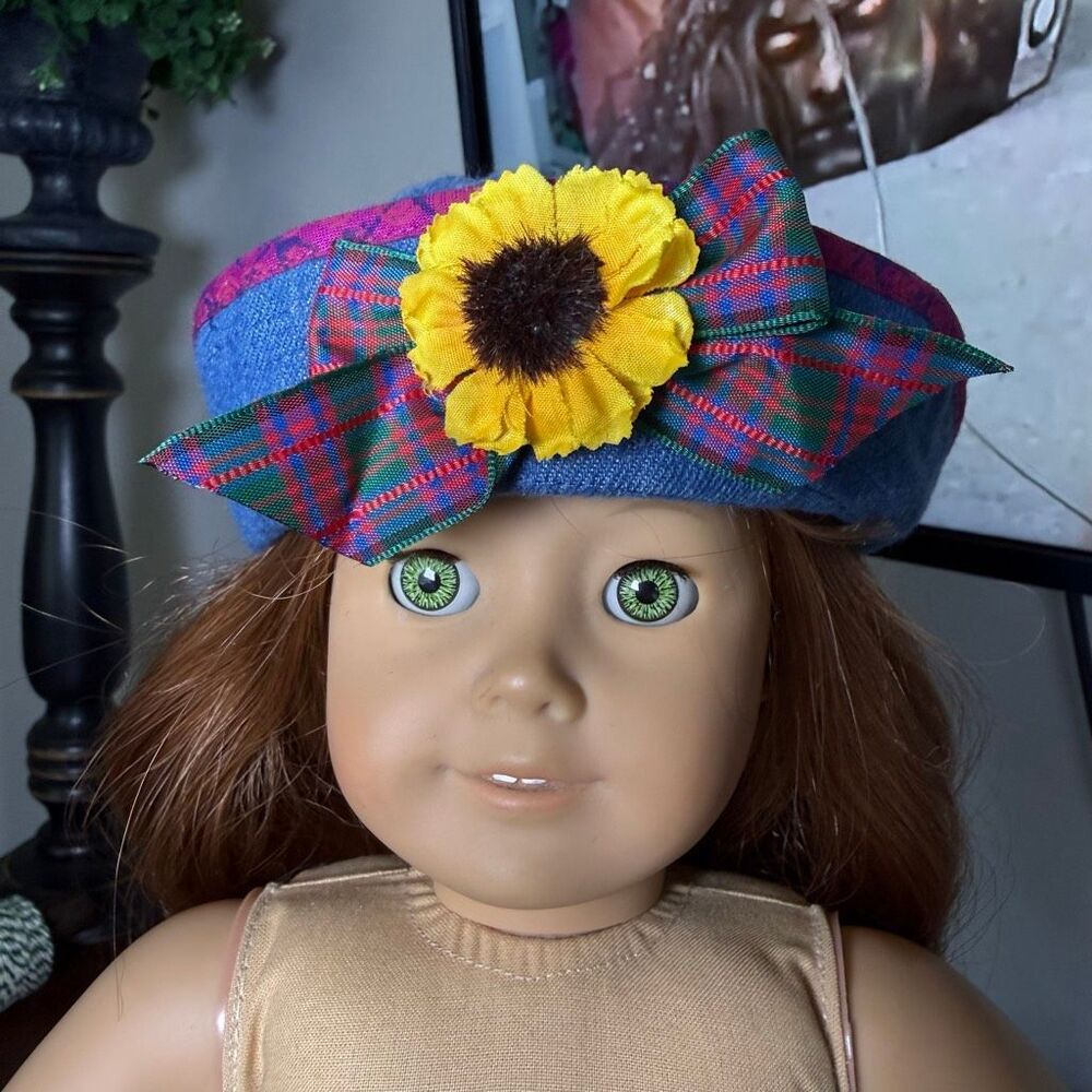 VTG American Girl of Today Pleasant Co Doll Sunflower Bucket Hat Denim 1995